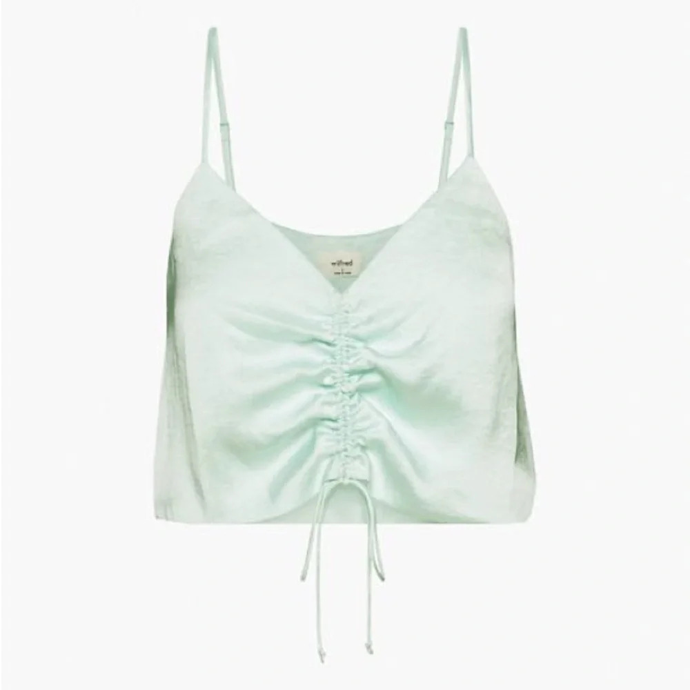 Aritzia Mint Green Ruched Crop Top Women's size Large